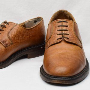 Vintage Alfred Sargent Brown Grain Textured Leather England Made Oxford Shoes